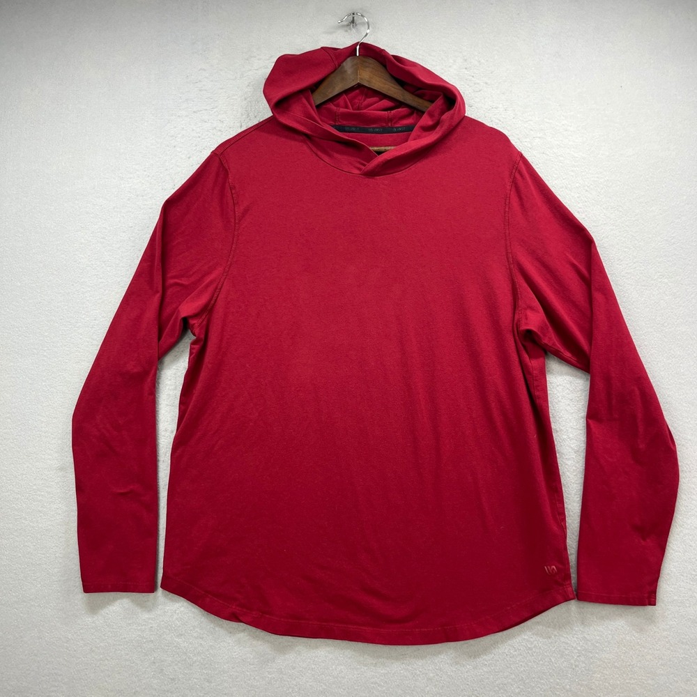 VRST Hooded Shirt Mens L Red Performance Stretch Lightweight Pullover Casual